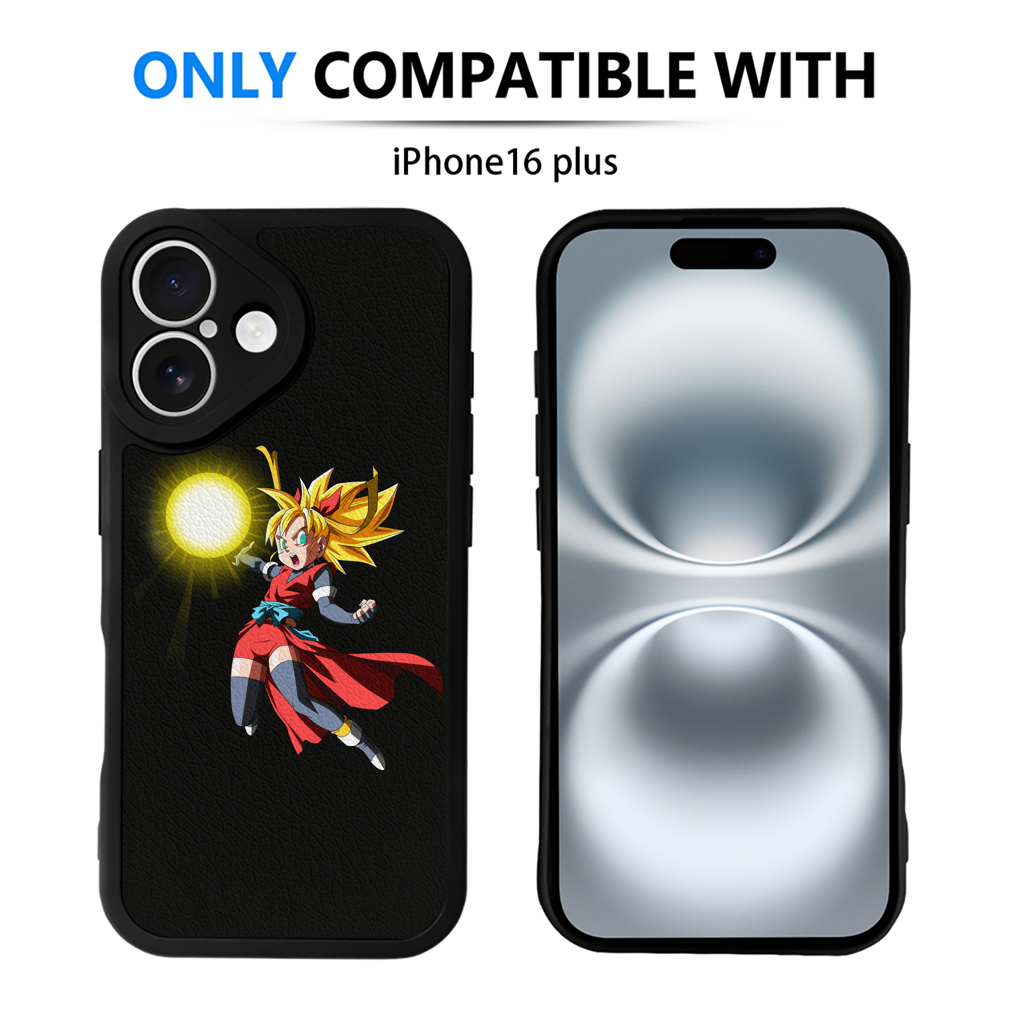 （画像用） ドラゴンボール カリフラ DRAGON BALL Caulifla 【iPhone 16シリーズ対応】シリコンスマホケース（レザー調） 材質：シリコン
